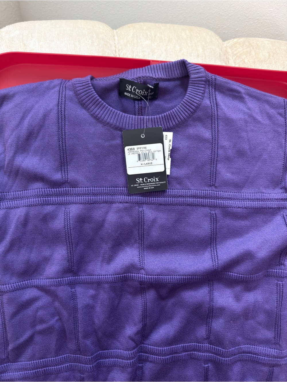 St. Croix Men’s Purple Crewneck Sweater